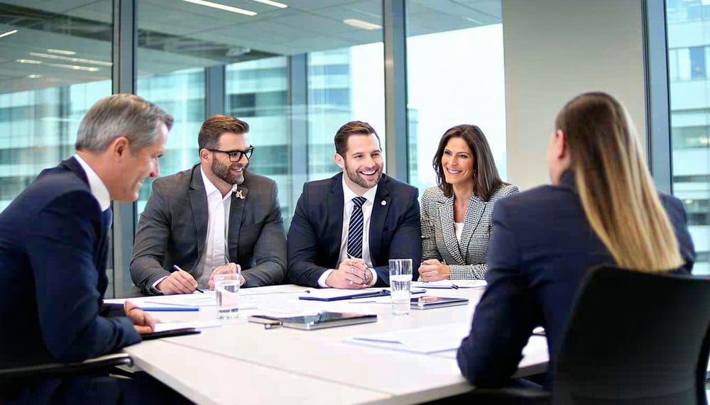 Government contracting professionals working together